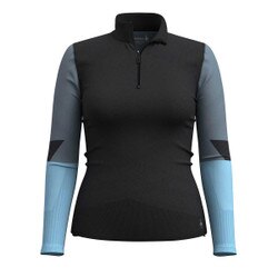 Smartwool Intraknit Thermal Merino Baselayer Colorblock 1/4 Zip Women's in Black